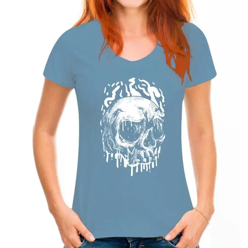 Dripping Skull T-Shirt S-5Xl Screenprinted Rock Mens Punk Goth Metal Grunge Retro Tee Shirt