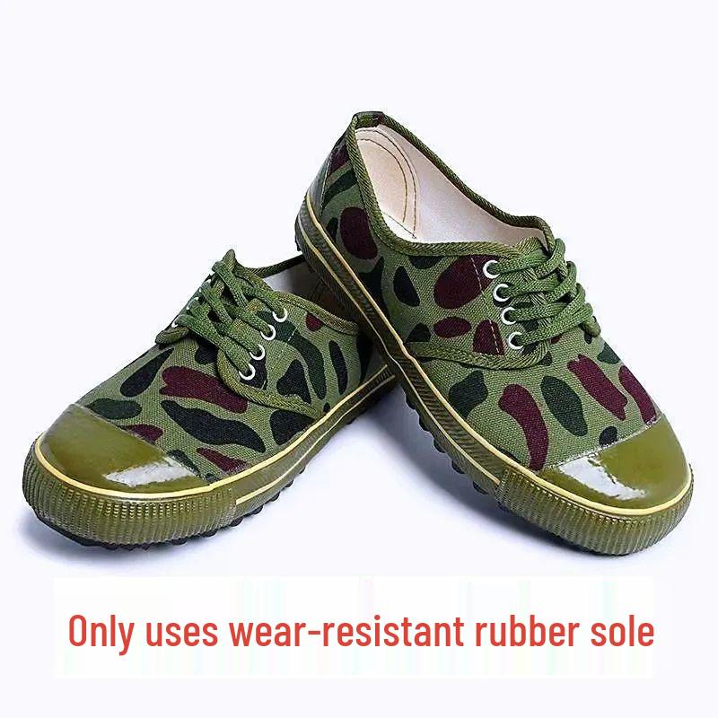High-Top Green Work Shoes with Thick Vulcanized Rubber Sole for Men and Women