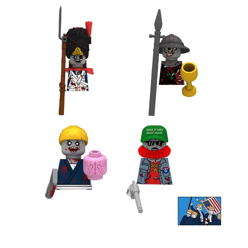 

Хоррор Хэллоуин Военный Ходячие мертвецы Солдат Фигурки Экшн Конструктор Армия Пехота Шлем Оружие Кирпичики Детская Игрушка Подарок