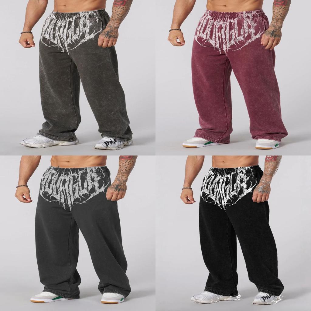 Pantalon de jogging athlétique Youngla pour homme en tissu de coton respirant avec cordon de serrage pour un usage décontracté