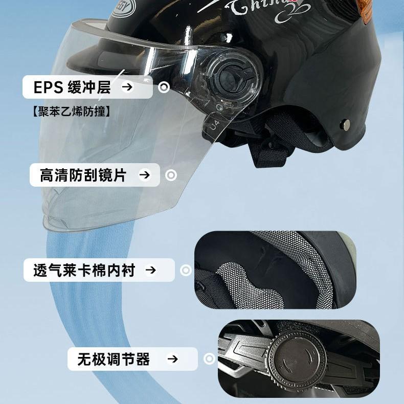 High-definition anti-fog lenses A New national standard electric bike helmet, motorcycle helmet, electric vehicle helmet, unisex