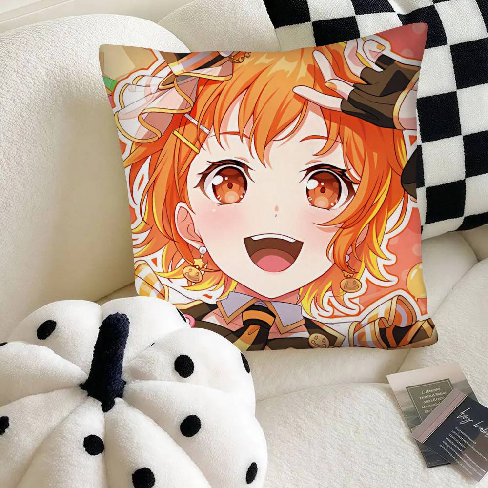 Cute Game Bang Dream Pillow Case Fashion Square Pillowcase Bedroom Sofa Room Ins Decoration Leisure
