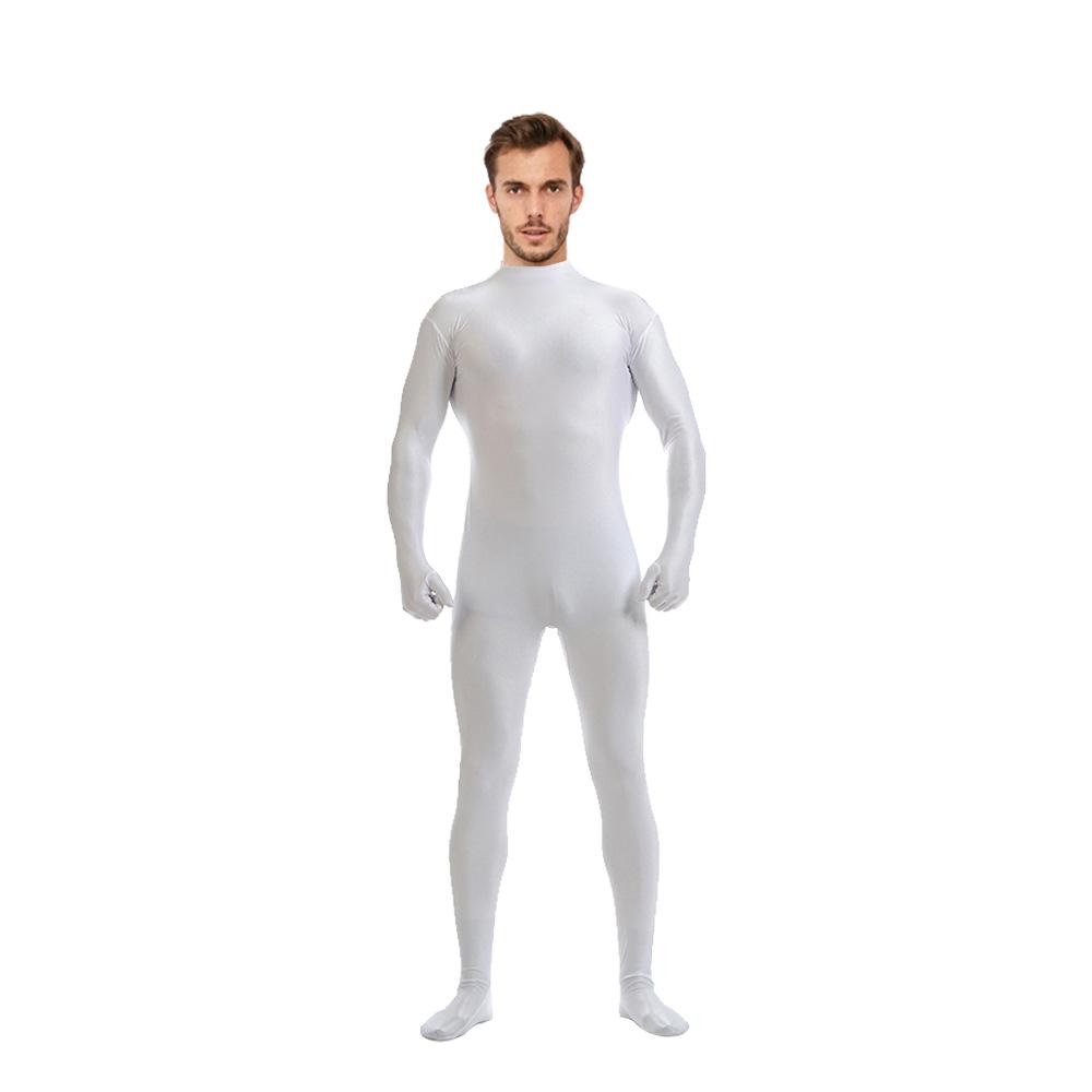 Men's Leaking Head All-inclusive Tights Half-pack Onesie Zentai Solid Color Clothes Dance Clothes Stage Performance Clothes