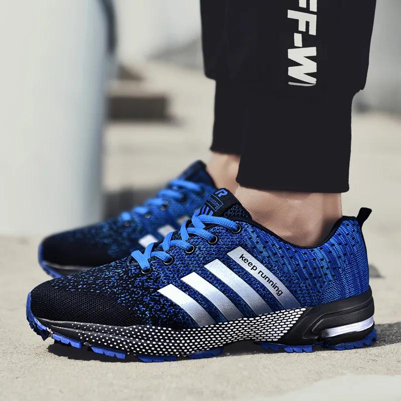 Fashion Men Sneakers Breathable Mesh Comfortable Black Sports Shoes Anti-Slip Outdoor Casual Running Mens Shoe Zapatillas Hombre