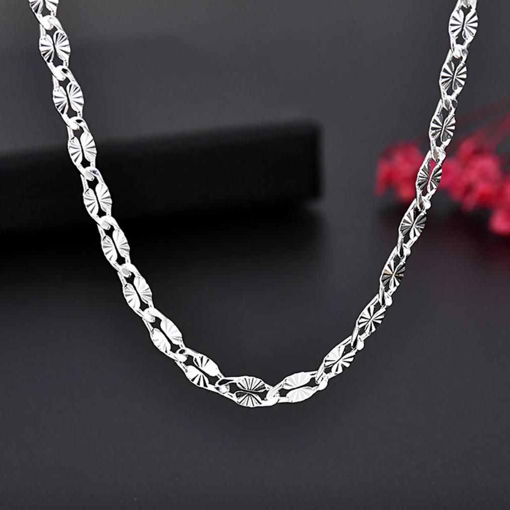 Fine   Copper Flat Chains Necklaces for Men Women Wedding Party Jewelry Christmas Gifts 45-75cm