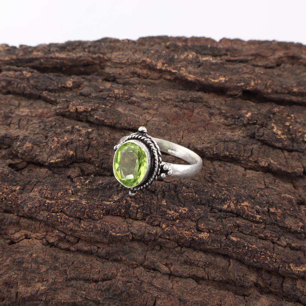 Peridot Jewelry, 925 Solid Sterling Silver Ring, Handmade Gemstone Jewelry Ring For Thanksgiving Gift