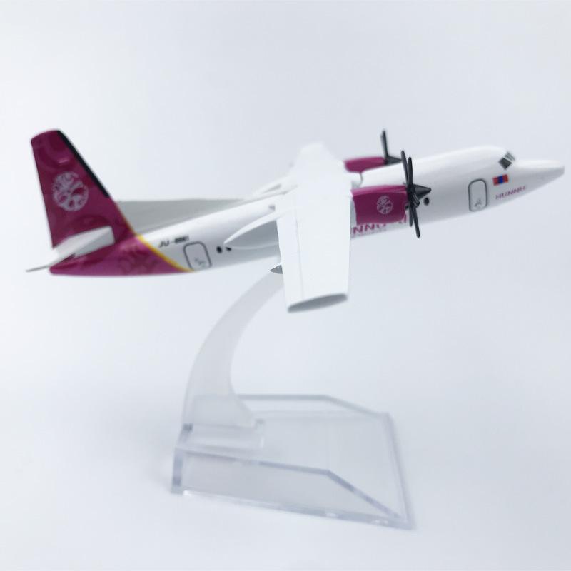 

16CM Alloy Aircraft Model Hunno Fokker 50 Collectible With Landing Gear Children s Toy Gift