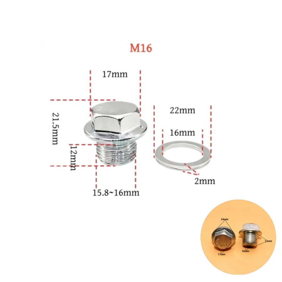 Automotive Exhaust Bolts Motorcycle Bolts Plugs Fits Part Numbers For Vehicle Maintenance Repair (16)