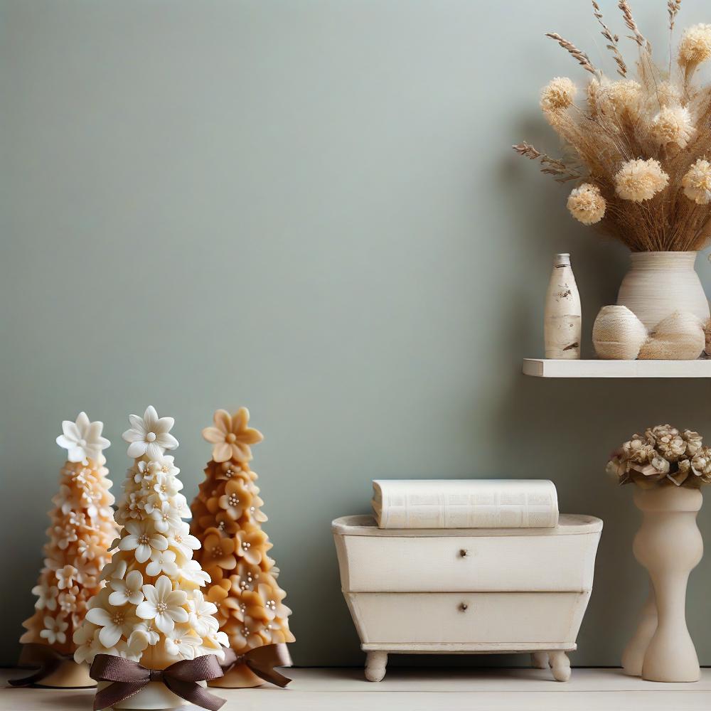 Christmas Tree Scent Candle Silicone Mold with Relief Rose Design: Ideal for DIY Plant Plaster, Resin Molds, Party Favors