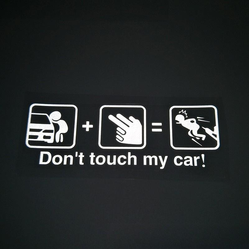 1Pc Don't Touch My Car Millennium Kill Reflective Hollow Car Sticker, For Car Decoration