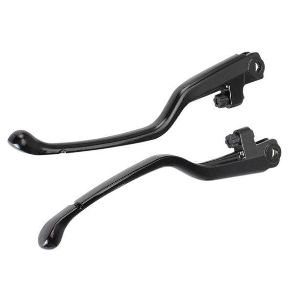 Black Metal Motorcycle Clutch & Brake Lever Handlebar Set