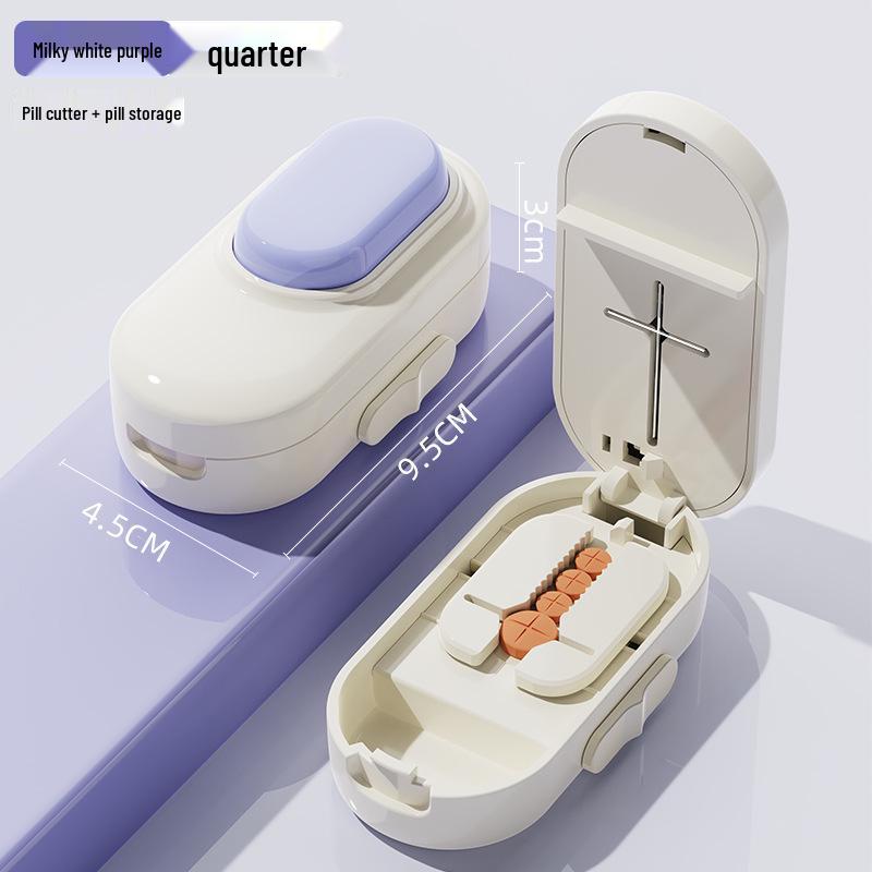 Pill Cutter & Splitter: Precise Shearing Tool, Multi-functional Portable Pill Box