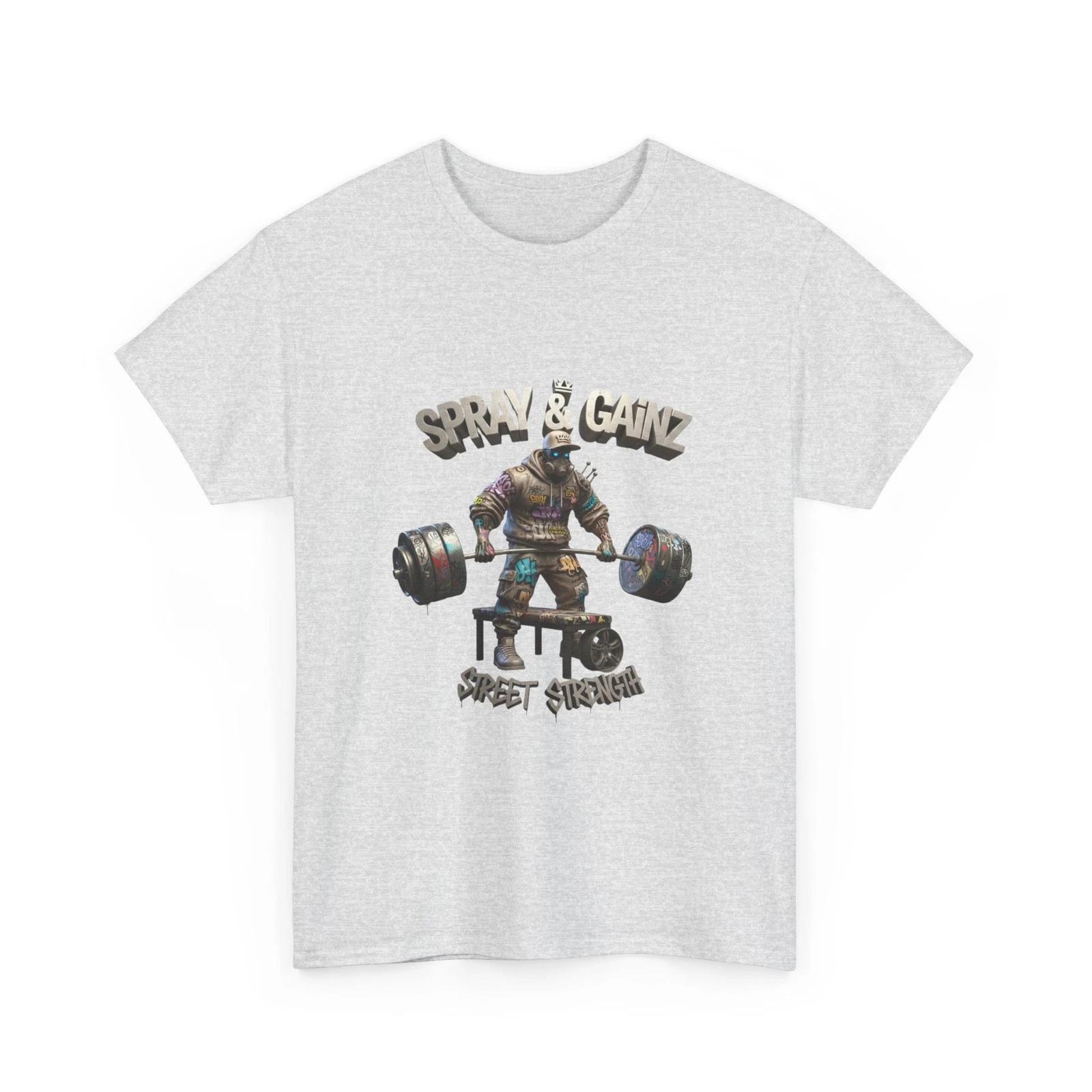 Spray & Gains Weightlifting Graffiti Tee | Gym Fitness WorkouT-Shirt, Cool Gift 2XL