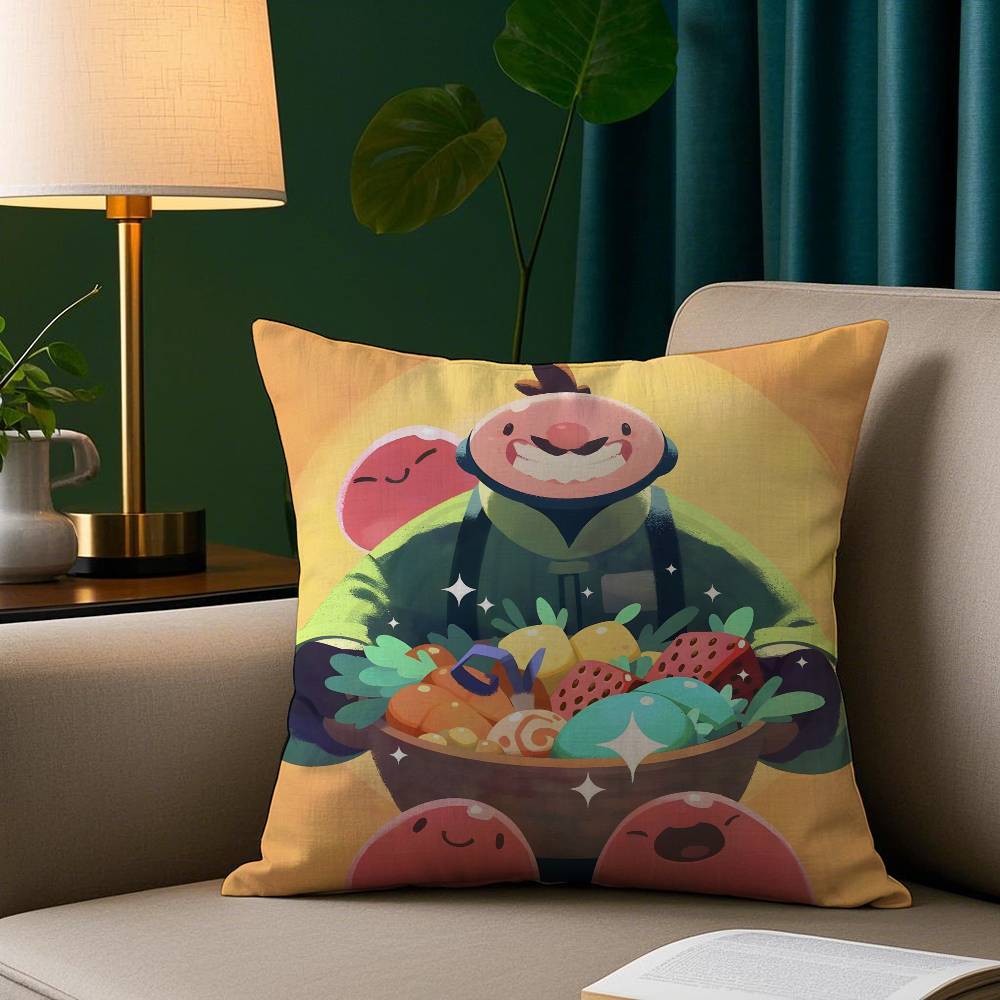 

S-Slime R-Ranchers Game Pillow Case Short Plush Print Cushion Cover Square Throw Pillow Covers Sofa Home Decor 12x12Inch
