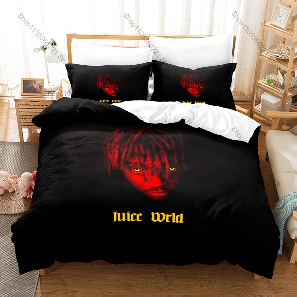 Cool Wrld Bedding Set Duvet Cover + 2 Pillowcases 999 Legends Never Die Hip Hop Rap Vintage Bedroom Emotional Rap Music Bed Line