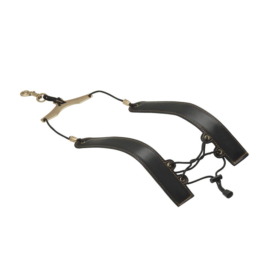 Saxophone Strap Adjustable Sax Black Leather Foldable Double Shoulder Strap Belt for Alto/Tenor/Soprano Saxophone Accessories