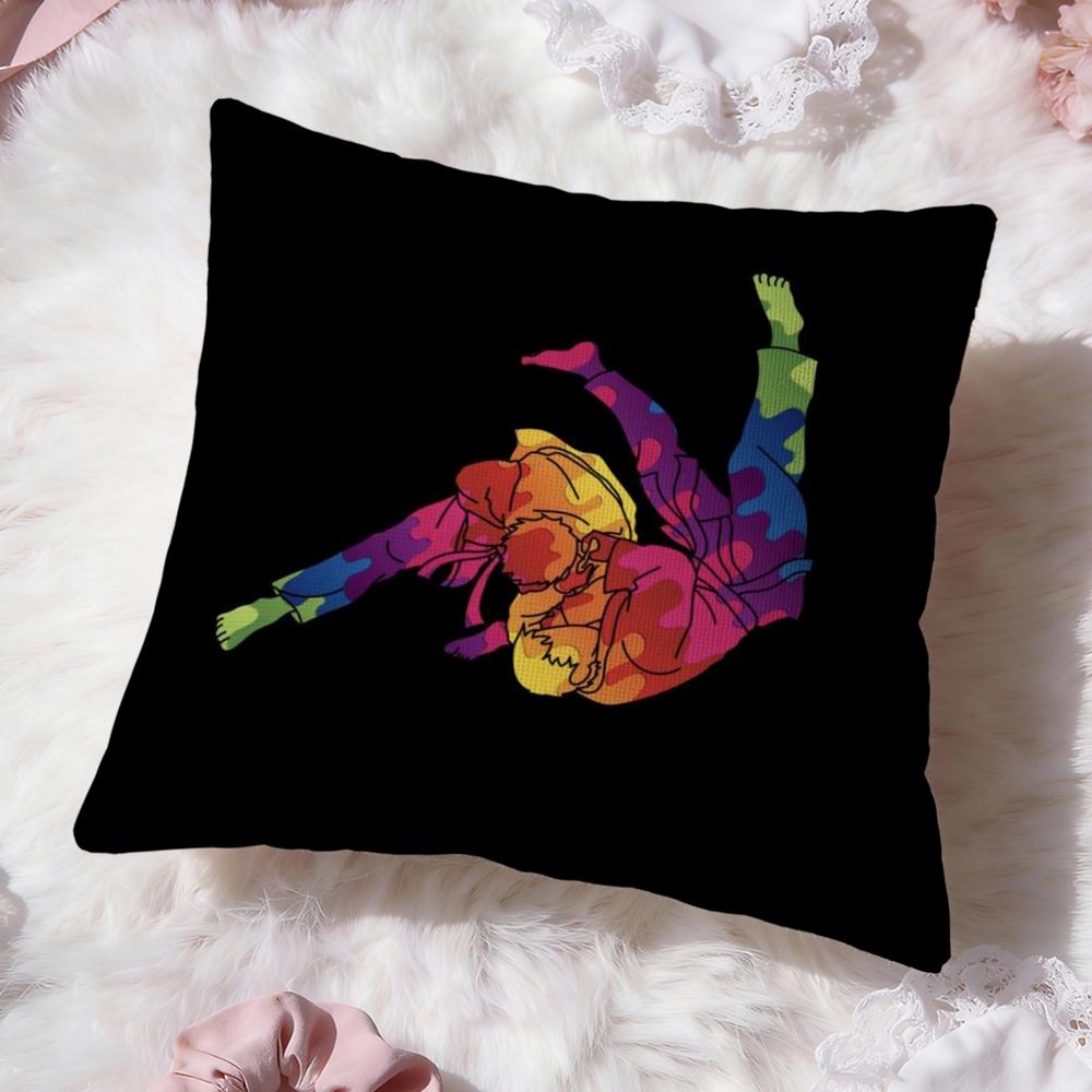 Sports Judo Martial Arts Cushion Cover Premium Comfort Reversible Pillow Cove -Two in One Design for Any Room & Car Interior