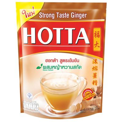 HOTTA Instant Ginger with Stevia Extract Strong Taste Formula 14 / 50 Sachets - Thai