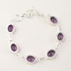 Ametist Ädelsten 925 Sterlingsilver Smycken Handgjort Armband 9" Gåva Till Hennes RB-5-6