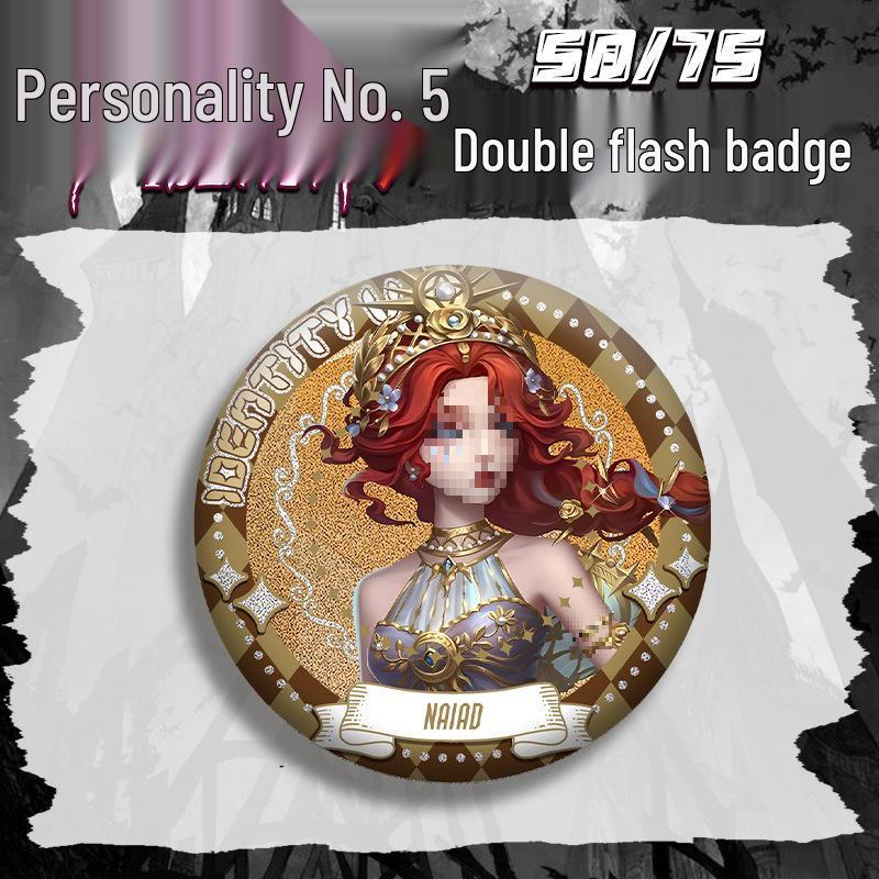 Identity V Little Girl Anime Badge with Silver Glitter Guts Joseph Pendant