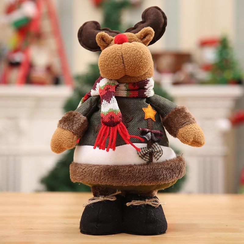 Christmas Plush Doll Snowman Elk Standing Doll Gift Santa Claus Decoration Hotel Shopping Mall Christmas Decoration Kids Gift