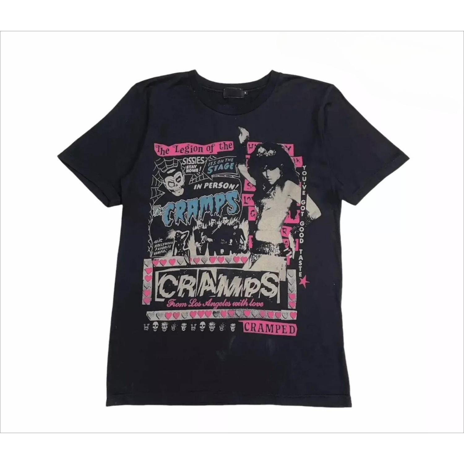 

Рідкісна Вінтажна Унісекс Футболка Hysteric Glamour The Cramps Подарунок для фаната Графічна Футболка з коротким рукавом Унісекс Чоловіча Жіноча Літо XXXXXL чорний
