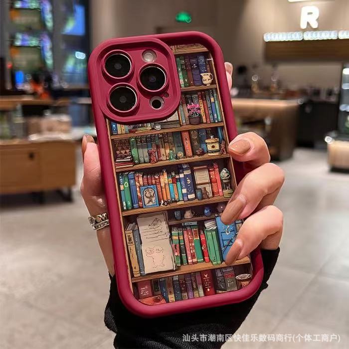 Fashion Library Books Phone Case For iPhone 16 15 14 13 12 11 Pro Max 7 8 Plus XS X SE 13promax XS Max Soft Shockproof Bumper Phone Back Case Cover