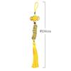 Feng Shui Six Emperors Coin Chinese Knot Tassel Yellow Wall Hanging Ornament for Money, Wealth, and Fortune