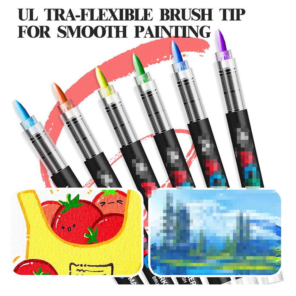 Acrylmalstift-Set mit Nylon-Pinselspitze Schnelltrocknende Tinte für Glas, Holz, Keramik, Leinwand, Stoff, Kunststoff, Metall