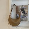 Retro Simple Solid Color PU Leather Women's Shoulder Bags Versatile Ladies Dumpling Bag Large Capacity Female Crossbody Bag