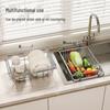 Stainless Steel Telescopic Dish Drying Rack and Sink Vegetable Washer