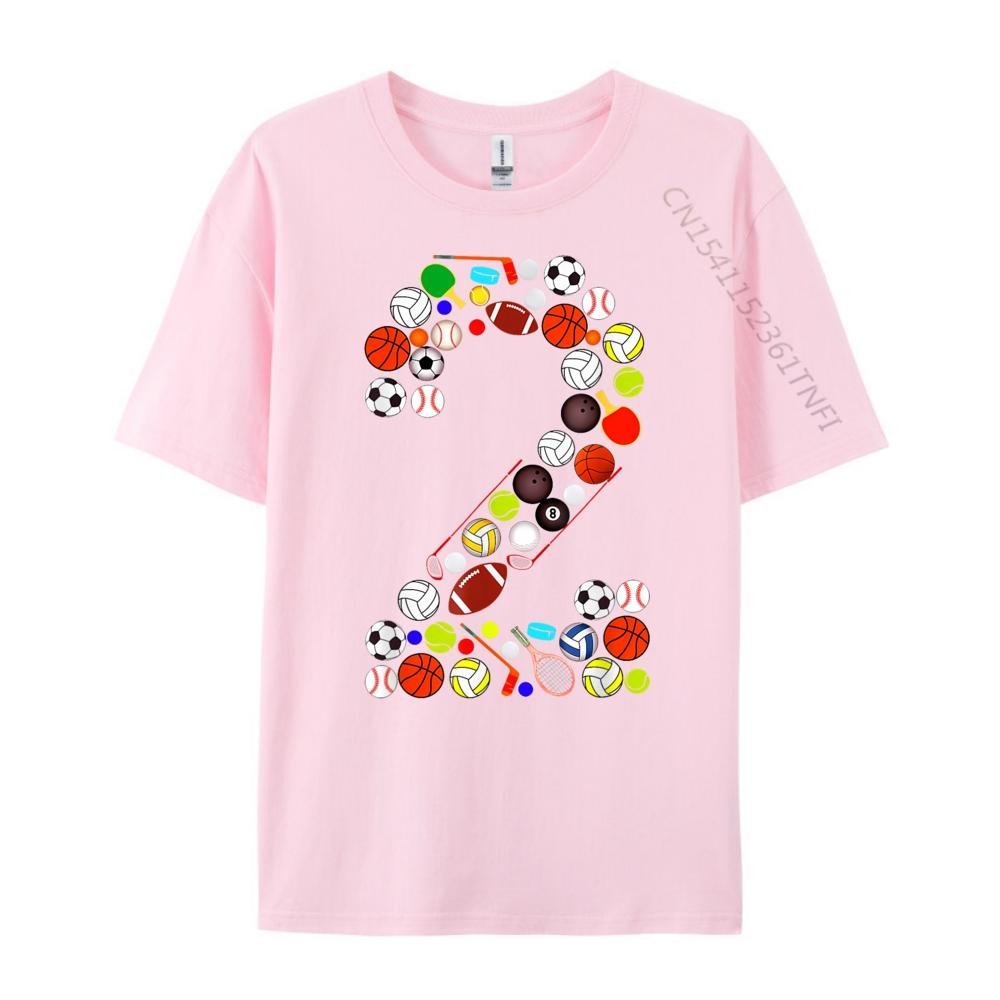 Kids 2nd Birthday Sports Big Number Two 2 Year Old Boy Mens Graphic Tshirts Mans Funny T Shirts Classic