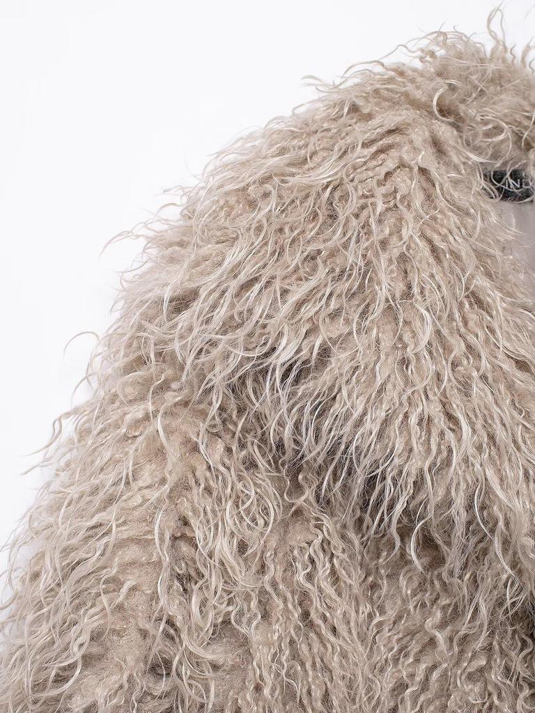 2024 Autumn Women's European & American Style Faux Fur Short Jacket