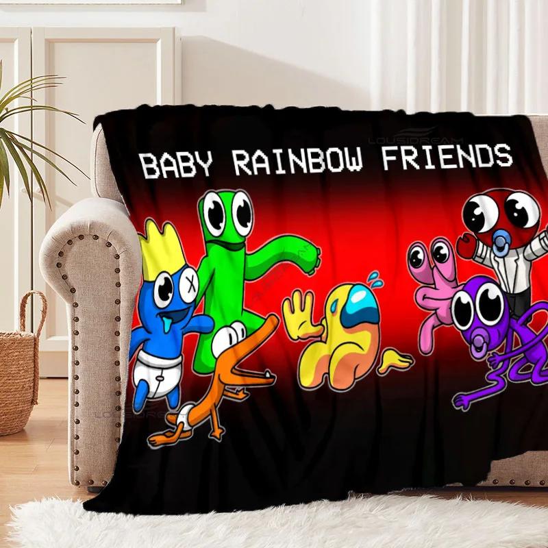 Popular Cartoon Rainbow Game Patterns Blanket Fashion Flannel Blanket Cosy Lazy Couch Cover Blanket Super Soft Sheet Mattresses