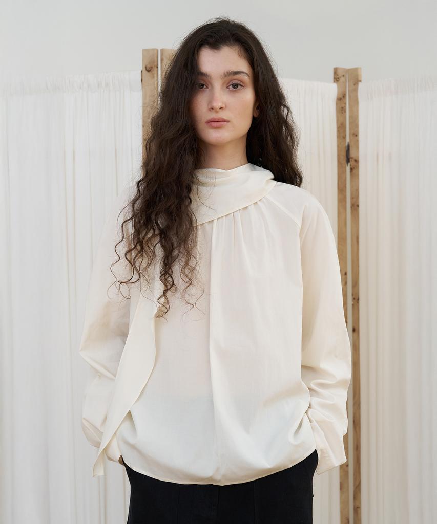 POETSEOUL Double Tie Blouse_Ivory