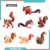 Microscopic Red-Bellied Wild Squirrel Eating Model Desktop Ornament