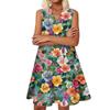Women's Casual Fashion Breathable V-neck Vest With Pockets Floral Holiday Dress