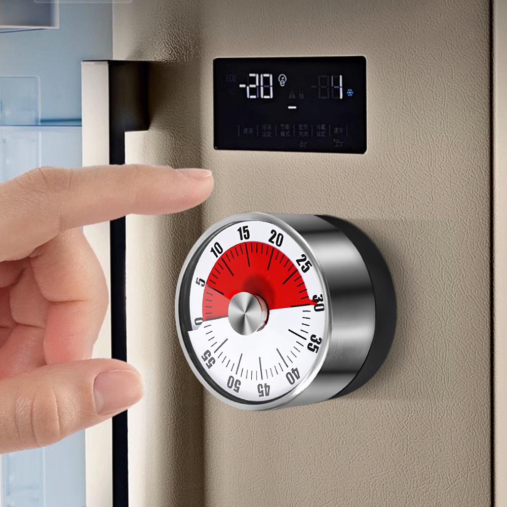 Edelstahl Magnetische Mechanische Visuelle Timer Countdown Erinnerung Backuhr für Lehre Meeting Küche Kochen Backen Wo