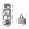 Solid Color Makeup Bags Large Capacity Wash Pouch Casual Hanging Cosmetic Bags  Bathroom