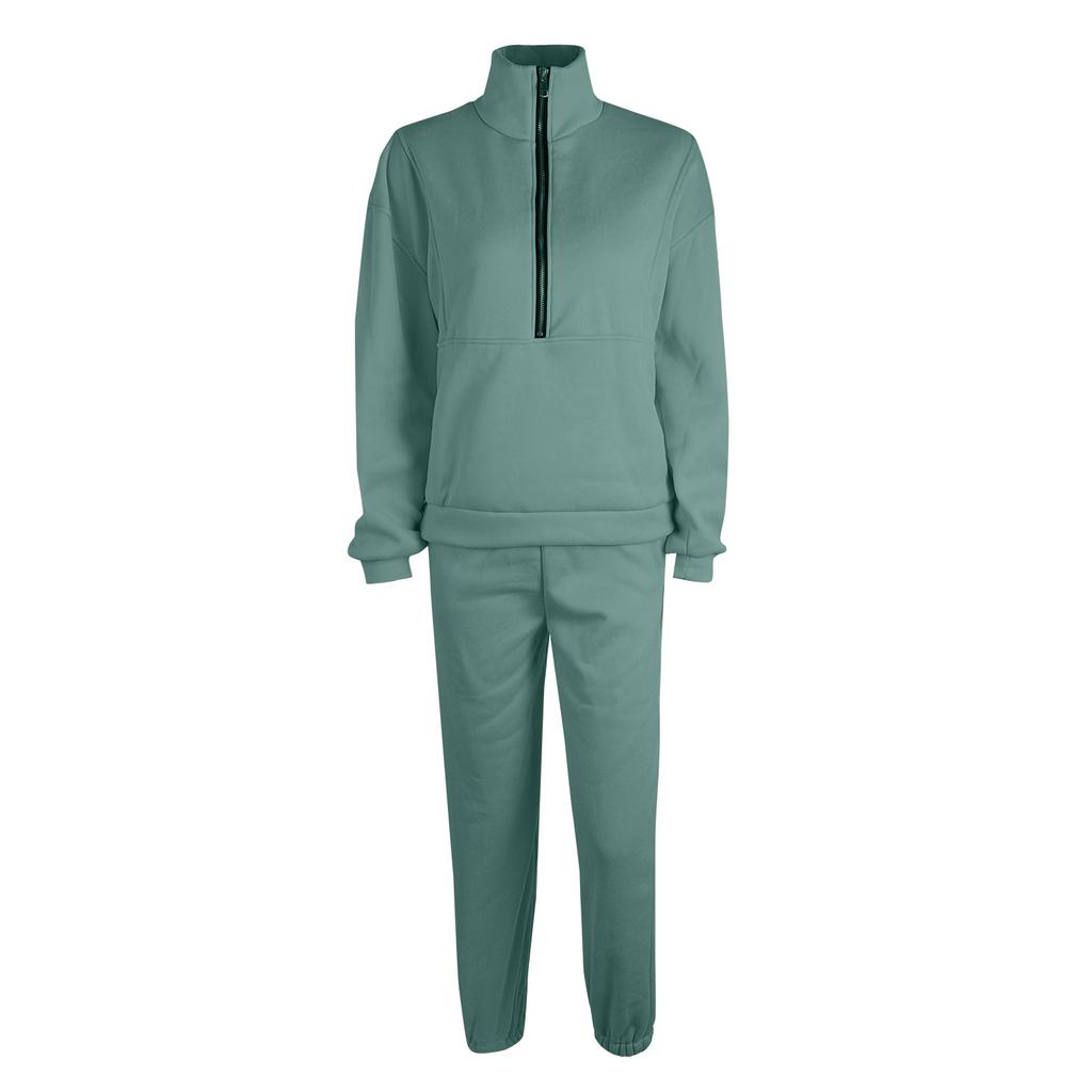 Women 2 Piece Outfits Sweatsuit Set Half Zip Long Sleeve Oversized Sweatshirt And Pencil Pants Wide Leg Sweatpant Set Tracksuit