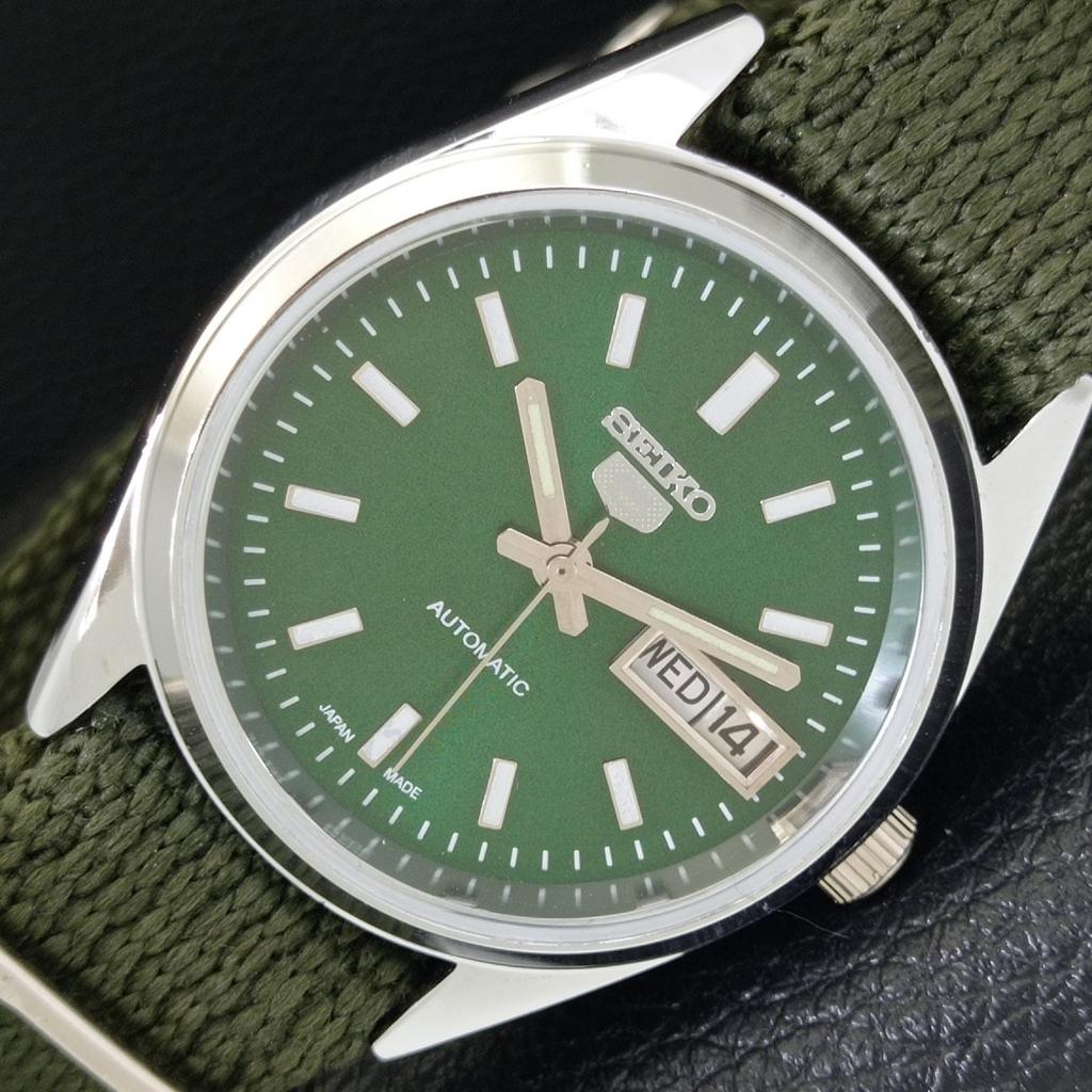 VINTAGE REFURBISHED SEIKO 5 AUTOMATIC JAPAN MENS GREEN DIAL WATCH a440611-9 Sk-a440611-1