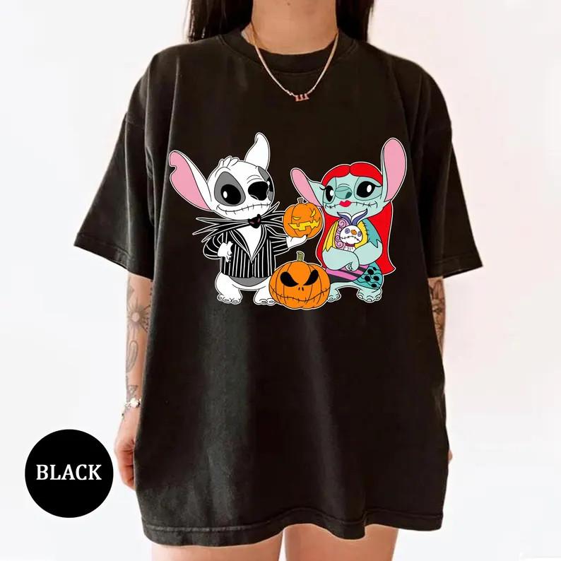 Stitch And Angel Halloween Tshirt Unisex1