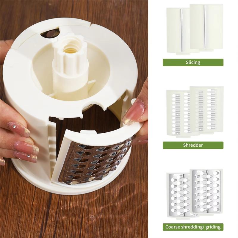 Practical-Rotary Cheese Grater - Manual Vegetable Slicer And Shredder With Handle, Strong Suction Base Efficient Slicing