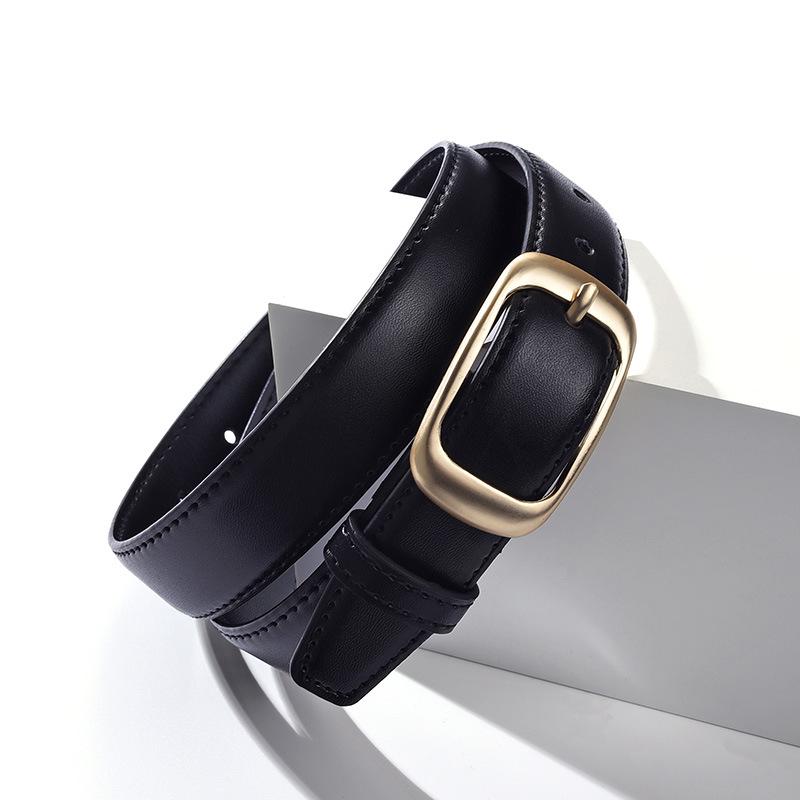 Trendy Women's Leather Belt with Sleek Pin Buckle - Versatile and Elegant