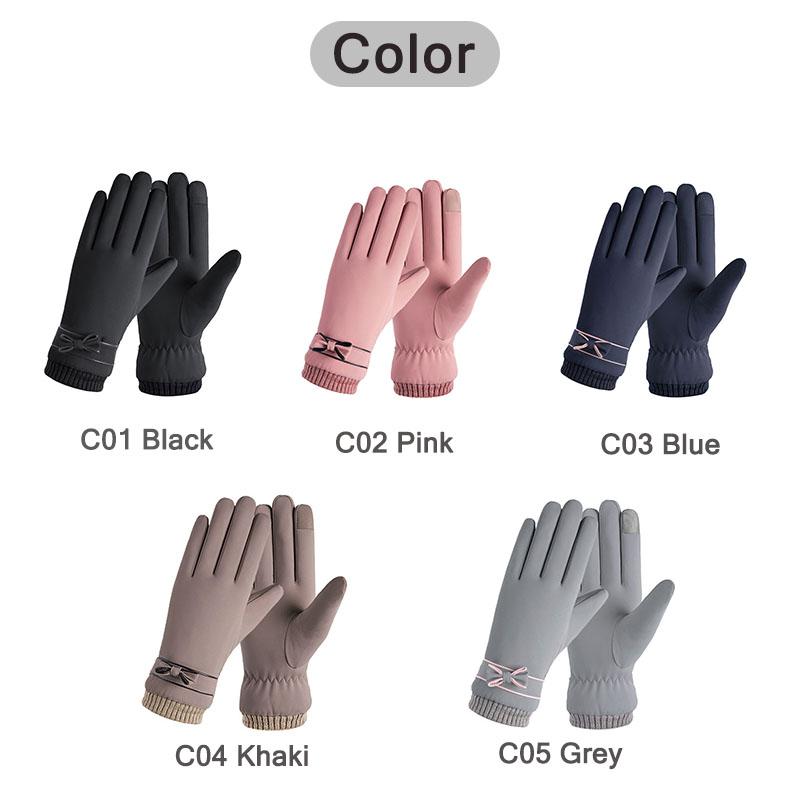 Wintertime Women Touchscreen Gloves New Warmer Thermal Fleece Lined Guantes Full Finger Mittens Waterproof Motorbike Glove