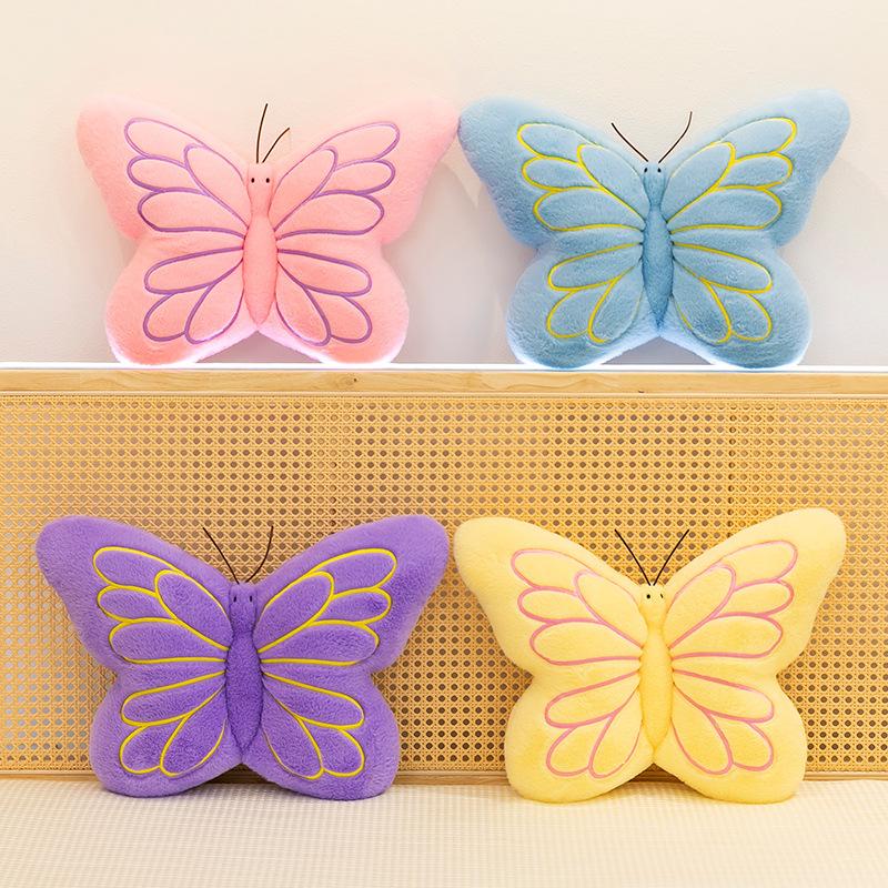 3D Butterfly Throw Pillow Colorful Decorative Pillows for Bedroom Living Room Home Decor Soft Stuffed Animal Print Cushion Girls