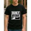 European Sizes "BUILT DIFFERENT" Slogan Print Trend | Men'S Lightweight Crew Neck Short Sleeve T-Shirt, Versatile for Festivals, Casual Weekend Wear
