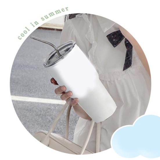 Edelstahl Eisbecher 900ML Großes Fassungsvermögen Isolierbecher mit Strohhalm Auto Kaffeebecher für Heiß Kalt