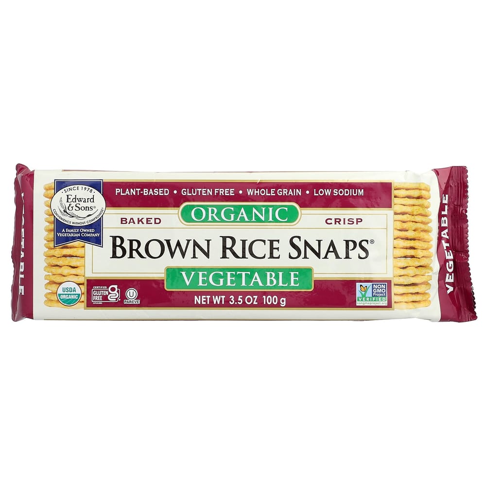 

Edward & Sons Roasted Whole Grain Brown Rice Snaps Vegetables 100g (3.5oz)