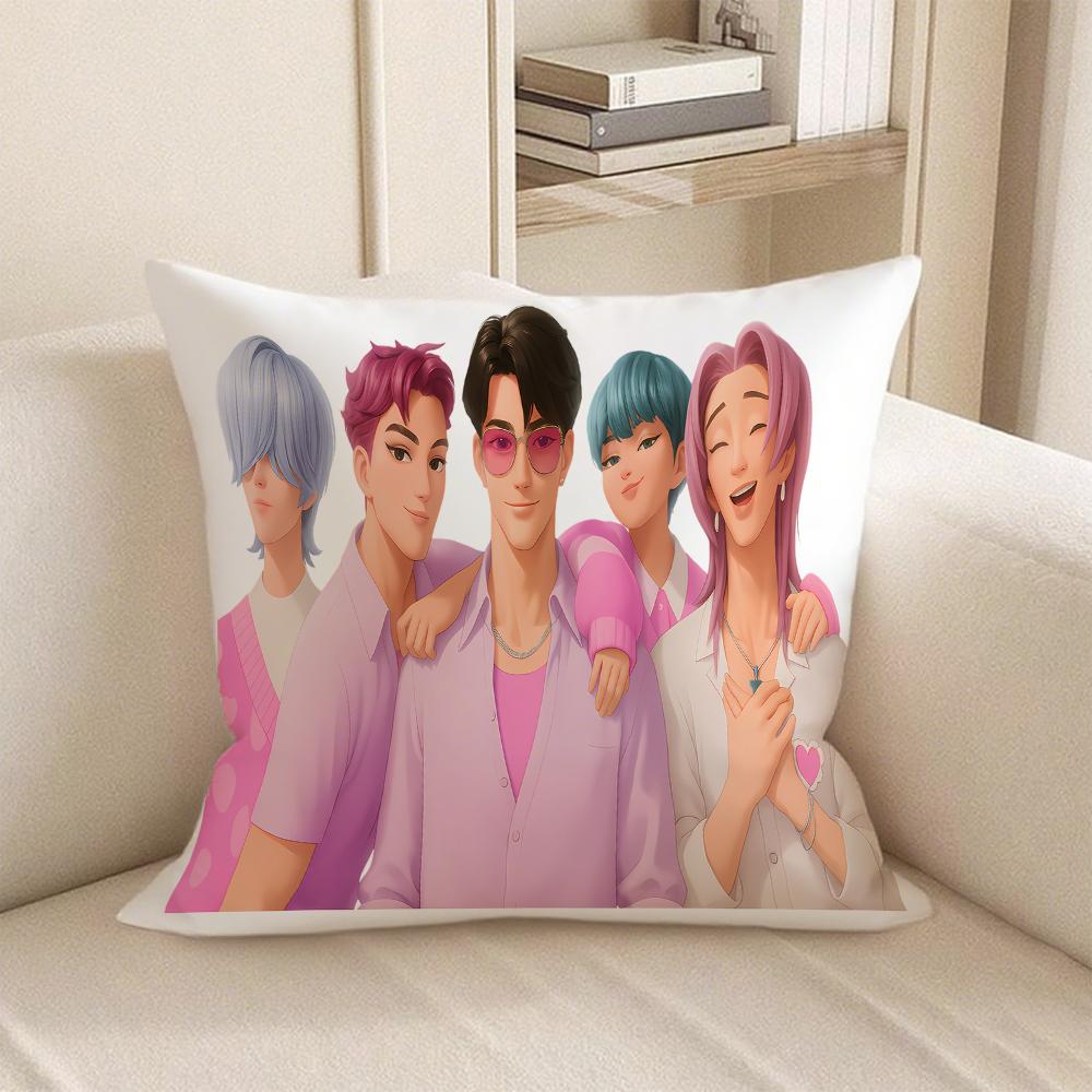 KPop Demon Hunters Cute anime style pillowcase: colorful characters and cute patterns, fashionable home decoration